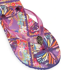 Kurt Geiger London Kensington Q Butterfly Print Logo Pool Flip Flops
