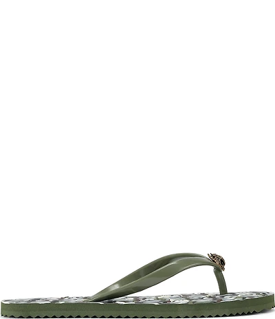 Kurt Geiger London Kensington Q Camo Logo Print Pool Flip Flops