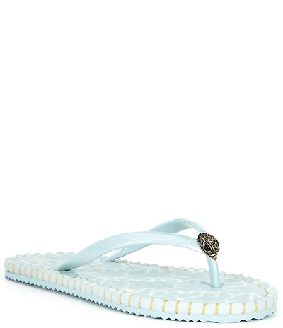 Kurt Geiger London Kensington Q Embroidered Logo Print Pool Flip Flops