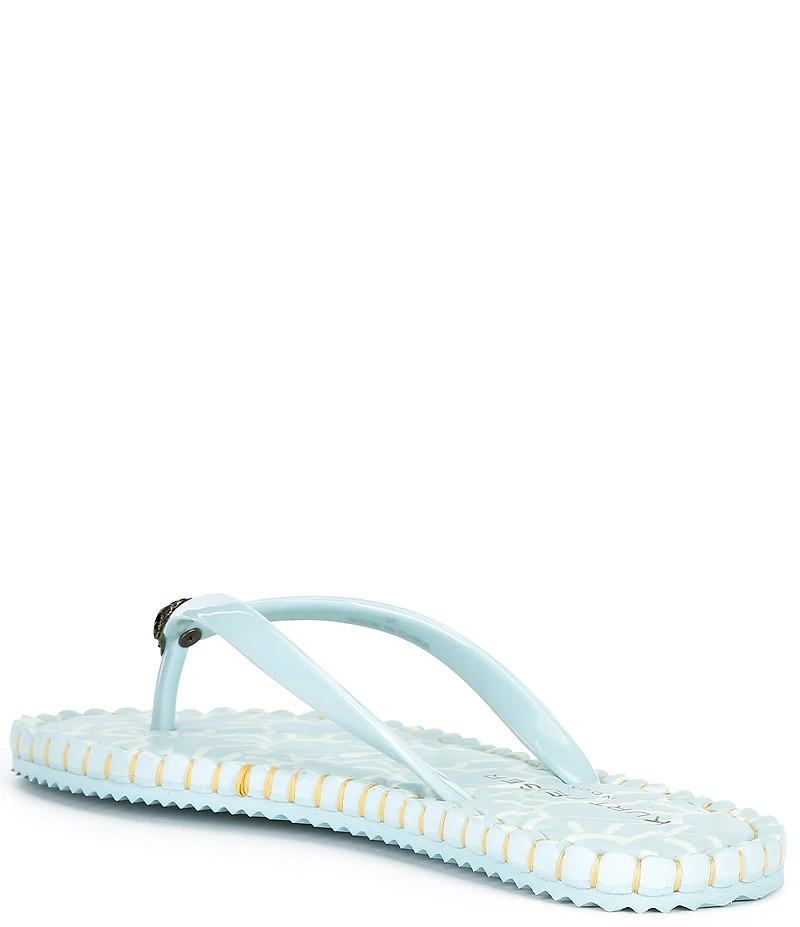 Kurt Geiger London Kensington Q Embroidered Logo Print Pool Flip Flops