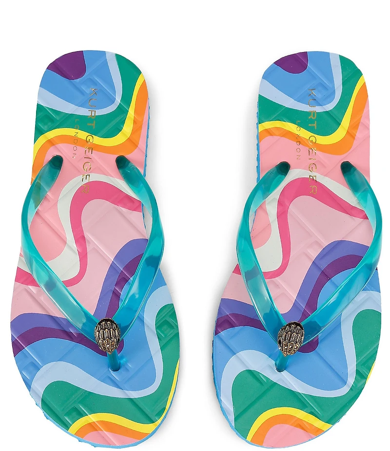 Kurt Geiger London Kensington Q Printed Logo Pool Flip Flops