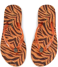 Kurt Geiger London Kensington Q Tiger Print Logo Pool Flip Flops