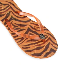 Kurt Geiger London Kensington Q Tiger Print Logo Pool Flip Flops