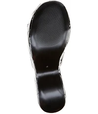 Kurt Geiger London Kensington Quilted Patent Leather Slide Wedge Platform Sandals