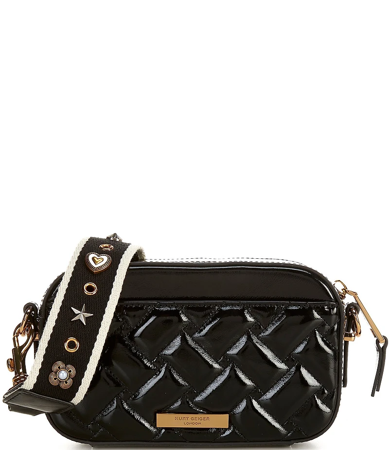 Kurt Geiger London Kensington Small Studded Strap Quilted Camera Crossbody Bag
