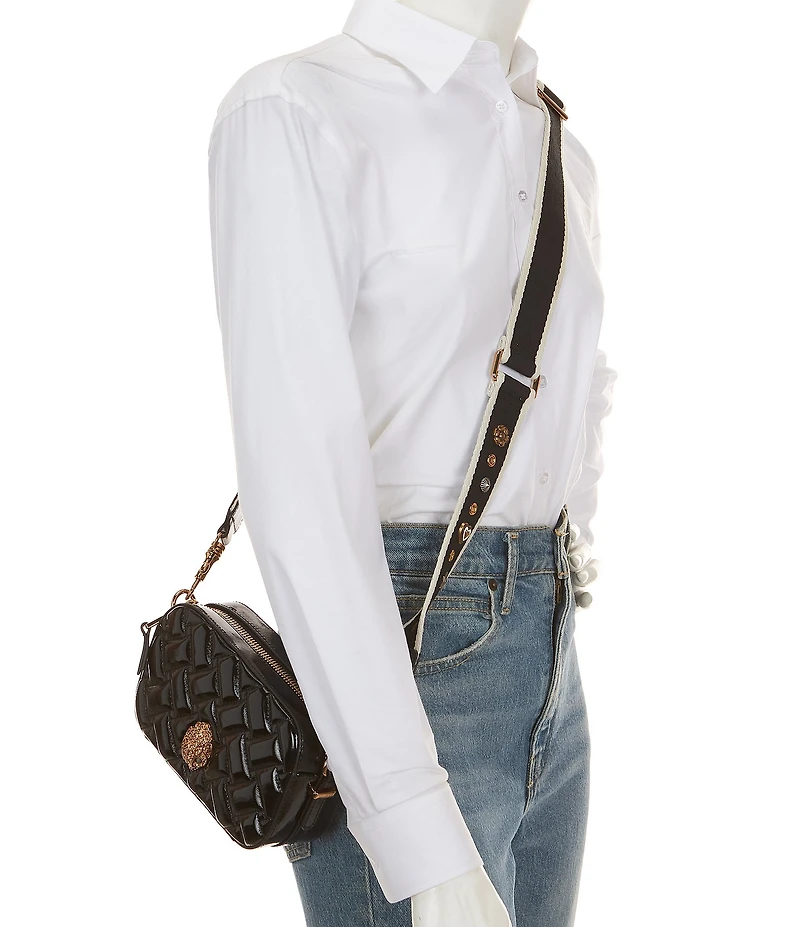 Kurt Geiger London Kensington Small Studded Strap Quilted Camera Crossbody Bag