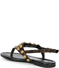 Kurt Geiger London Kensington Studded Leopard Logo Ornament Slingback Sandals