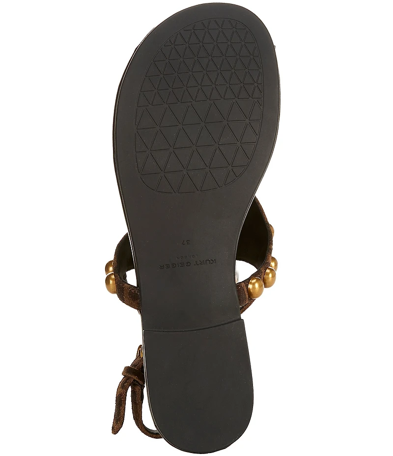 Kurt Geiger London Kensington Studded Leopard Logo Ornament Slingback Sandals