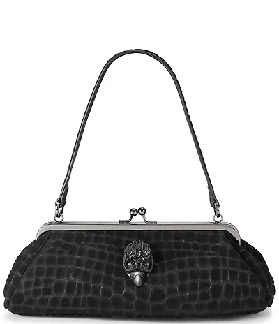 Kurt Geiger London Kensington Suede Croc Frame Shoulder Bag