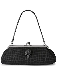 Kurt Geiger London Kensington Suede Croc Frame Shoulder Bag
