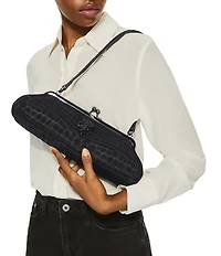 Kurt Geiger London Kensington Suede Croc Frame Shoulder Bag