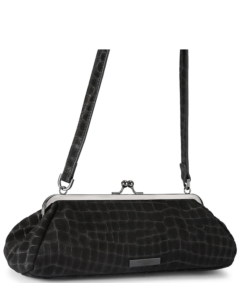 Kurt Geiger London Kensington Suede Croc Frame Shoulder Bag