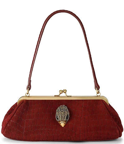 Kurt Geiger London Kensington Suede Croc Frame Shoulder Bag