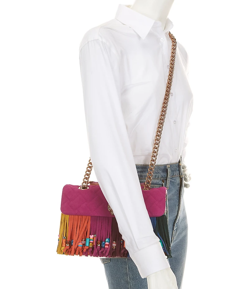 Kurt Geiger London Kensington Suede Fringe Convertible Crossbody Bag