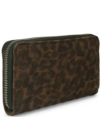 Kurt Geiger London Kensington Zip Around Suede Leopard Studded Wallet