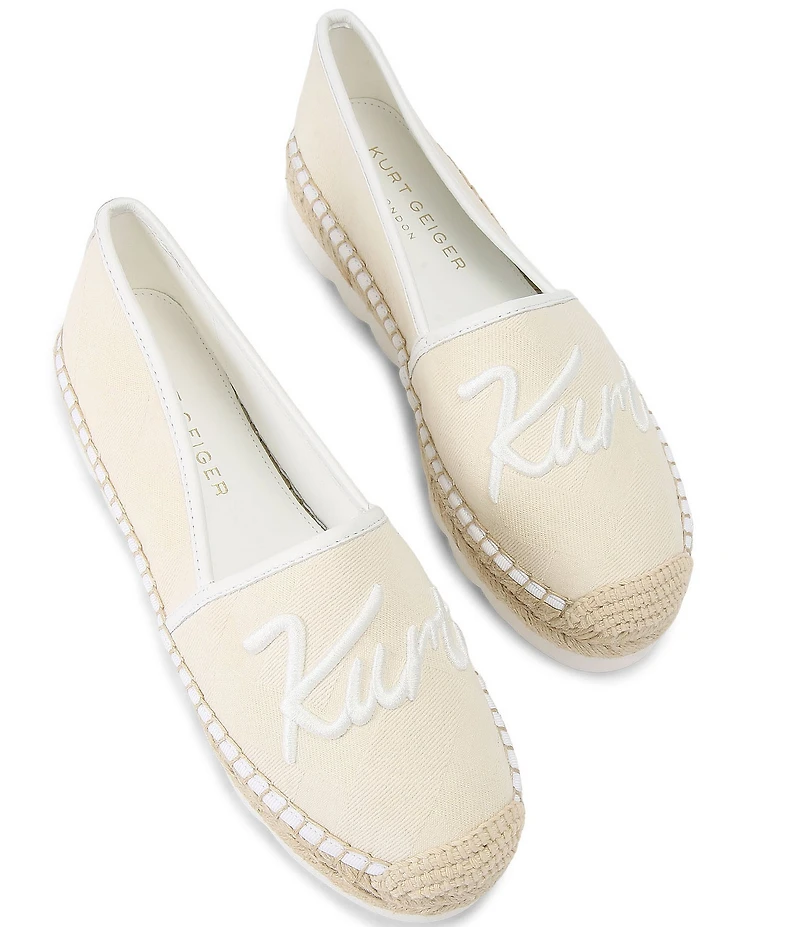 Kurt Geiger London Kurt Cleated Logo Slip On Espadrille Loafers