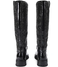 Kurt Geiger London Kurt Crystal Embellished Logo Hardware Knee High Boots