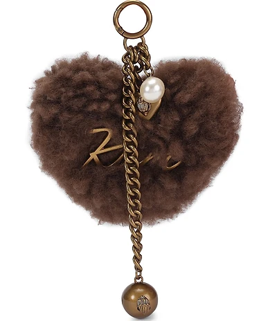 Kurt Geiger London Kurt Heart Faux Fur Novelty Bag Charm Key Chain