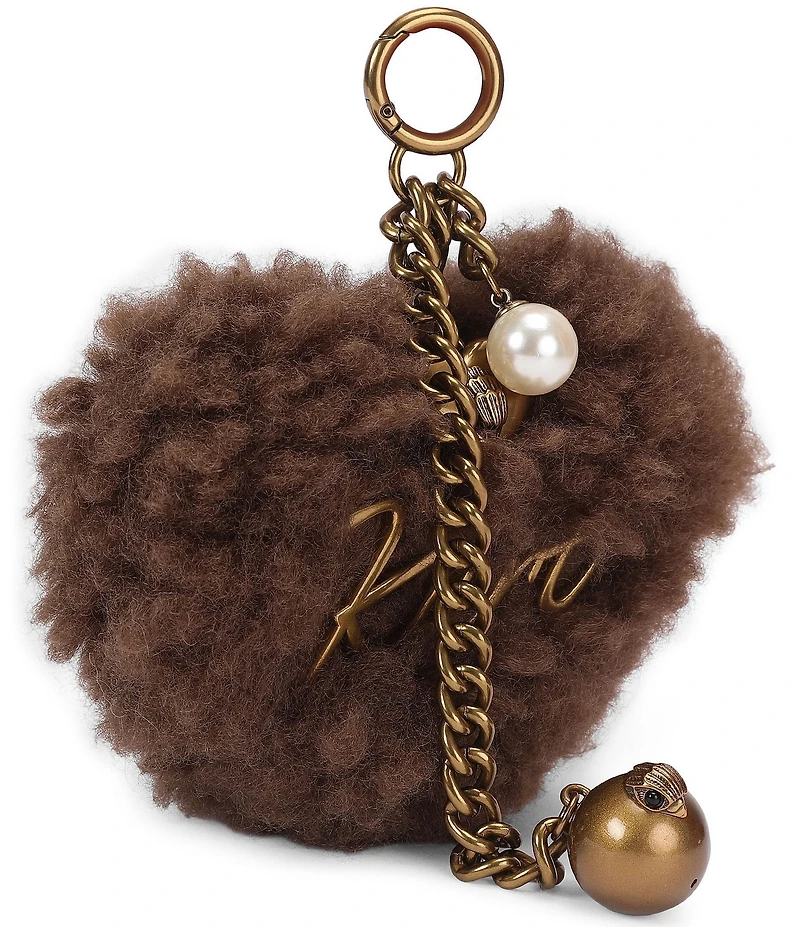 Kurt Geiger London Kurt Heart Faux Fur Bag Charm Key Chain