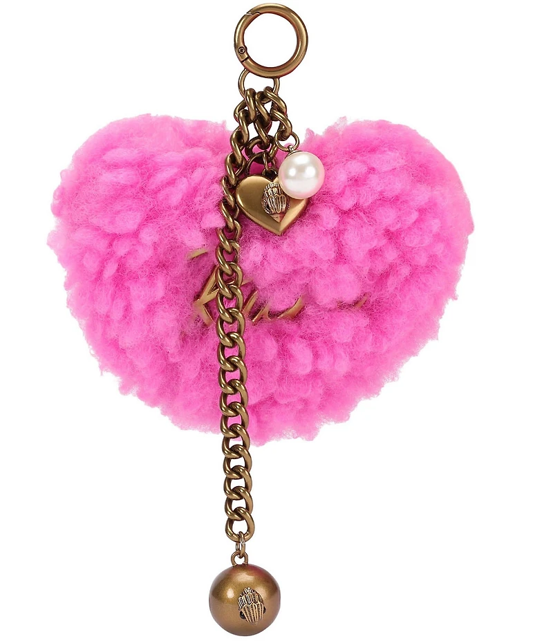Kurt Geiger London Kurt Heart Faux Fur Bag Charm Key Chain