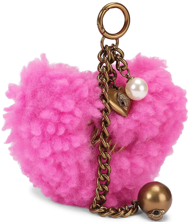 Kurt Geiger London Kurt Heart Faux Fur Bag Charm Key Chain
