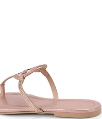 Kurt Geiger London Kurt Heart Embellished Metallic Logo T-Bar Sandals