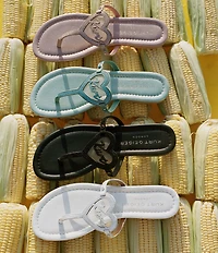 Kurt Geiger London Kurt Heart Embellished Metallic Logo T-Bar Sandals