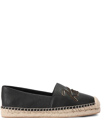 Kurt Geiger London Kurt Leather Logo Slip On Espadrille Flats