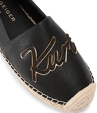Kurt Geiger London Kurt Leather Logo Slip On Espadrille Flats