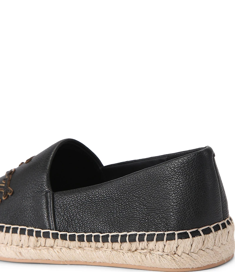 Kurt Geiger London Kurt Leather Logo Slip On Espadrille Flats