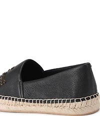 Kurt Geiger London Kurt Leather Logo Slip On Espadrille Flats