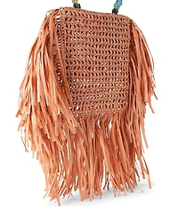 Kurt Geiger London Kurt Mini Woven Beaded Handle Fringe Tote Bag