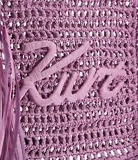 Kurt Geiger London Kurt Mini Woven Beaded Handle Fringe Tote Bag