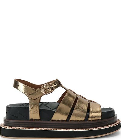 Kurt Geiger London Kurt Orson Fisherman Metallic Studded Ornament Sandals
