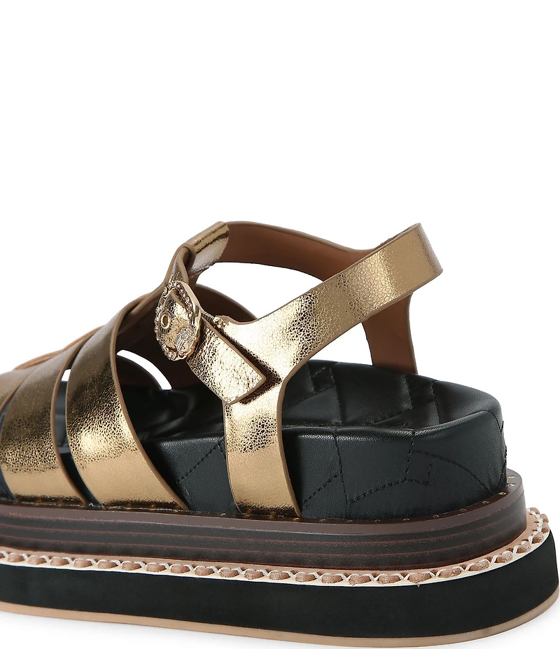 Kurt Geiger London Kurt Orson Fisherman Metallic Studded Ornament Sandals