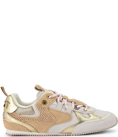 Kurt Geiger London Kurt Perforated Suede and Leather Slim Runner Sneakers