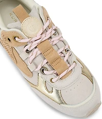 Kurt Geiger London Kurt Perforated Suede Leather Hardware Slim Runner Sneakers