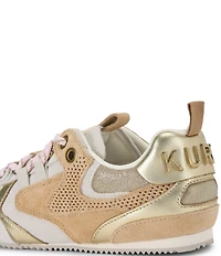 Kurt Geiger London Kurt Perforated Suede Leather Hardware Slim Runner Sneakers