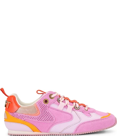 Kurt Geiger London Kurt Perforated Suede Leather Hardware Slim Runner Sneakers