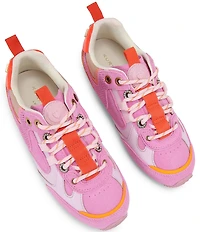 Kurt Geiger London Kurt Perforated Suede Leather Hardware Slim Runner Sneakers