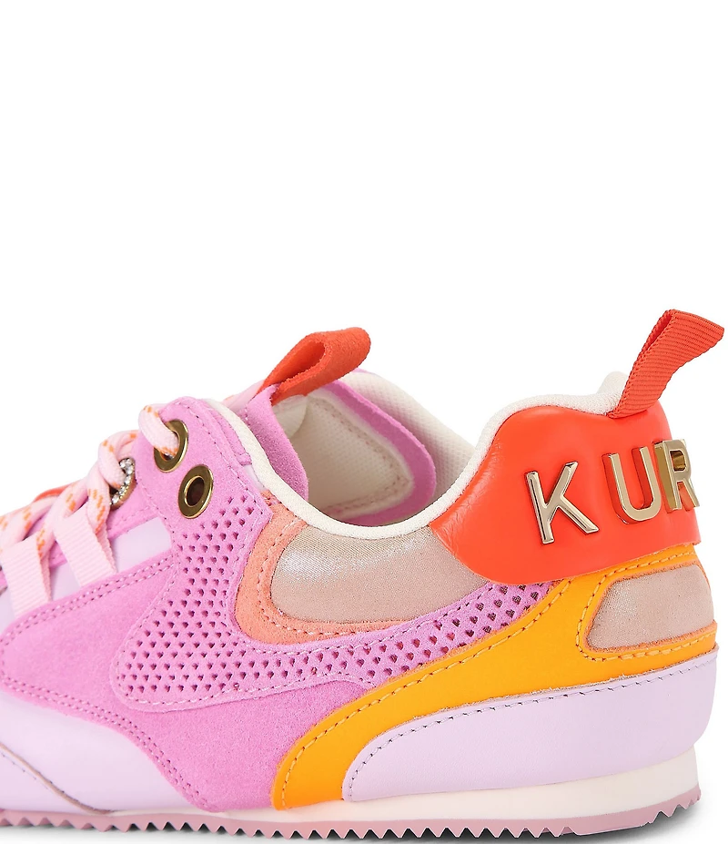 Kurt Geiger London Kurt Perforated Suede Leather Hardware Slim Runner Sneakers