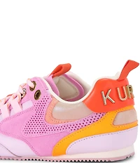 Kurt Geiger London Kurt Perforated Suede Leather Hardware Slim Runner Sneakers