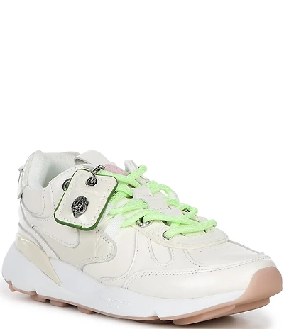 Kurt Geiger London Kurt Runner Leather Logo Tag Ornament Lace Up Sneakers