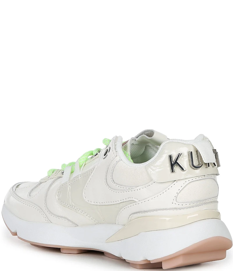 Kurt Geiger London Kurt Runner Leather Logo Tag Ornament Lace Up Sneakers