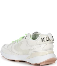Kurt Geiger London Kurt Runner Leather Logo Tag Ornament Lace Up Sneakers
