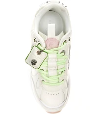 Kurt Geiger London Kurt Runner Leather Logo Tag Ornament Lace Up Sneakers