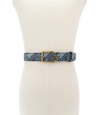 Kurt Geiger London Kurt Script Denim Woven Belt