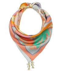 Kurt Geiger London Kurt Script Logo Tassel Bandana Scarf
