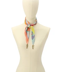 Kurt Geiger London Kurt Script Logo Tassel Bandana Scarf