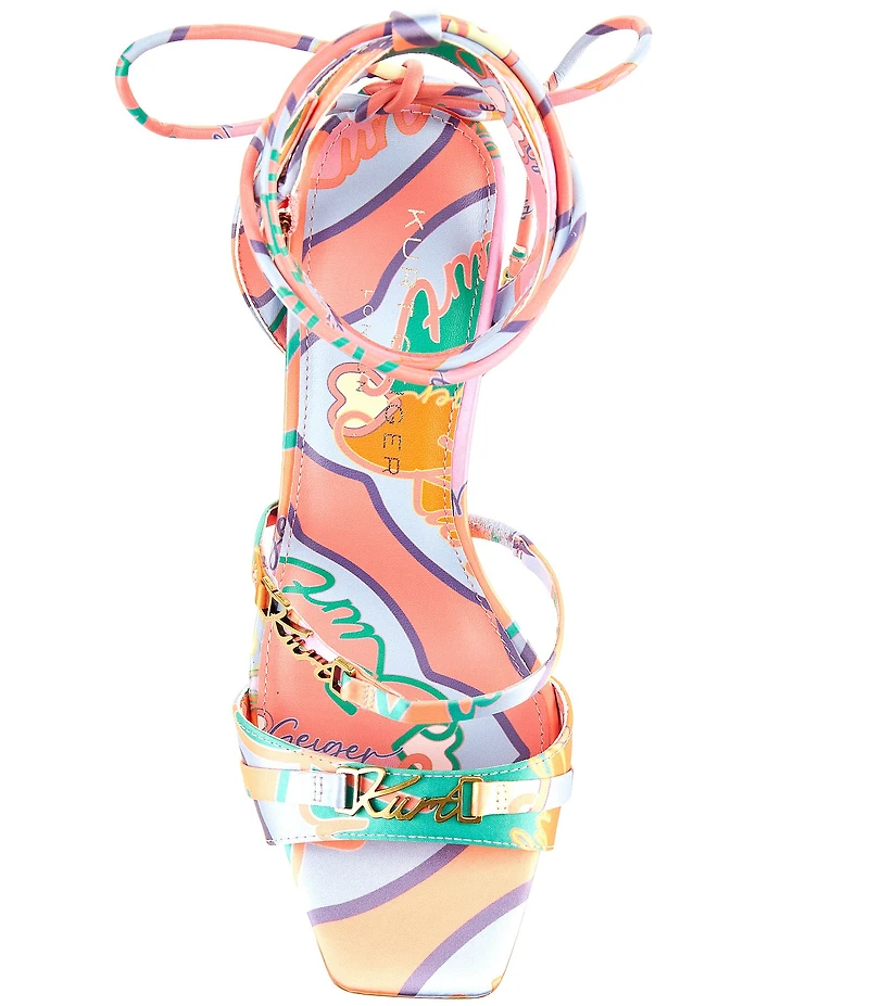 Kurt Geiger London Kurt Strappy Logo Hardware Ankle Wrap Dress Sandals